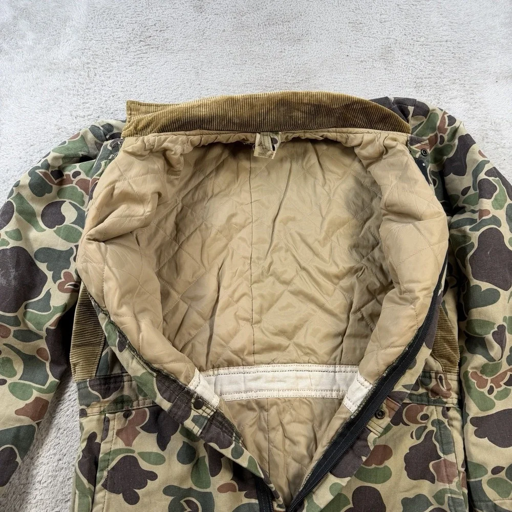 Vintage Walls Blizzard Pruf Coveralls Mens Small Duck Camo Quilted Hunting USA